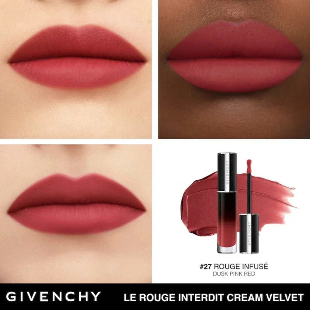 NWOB Givenchy Le Rouge Interdit Cream Velvet Lipstick - 27 Rouge Infusé